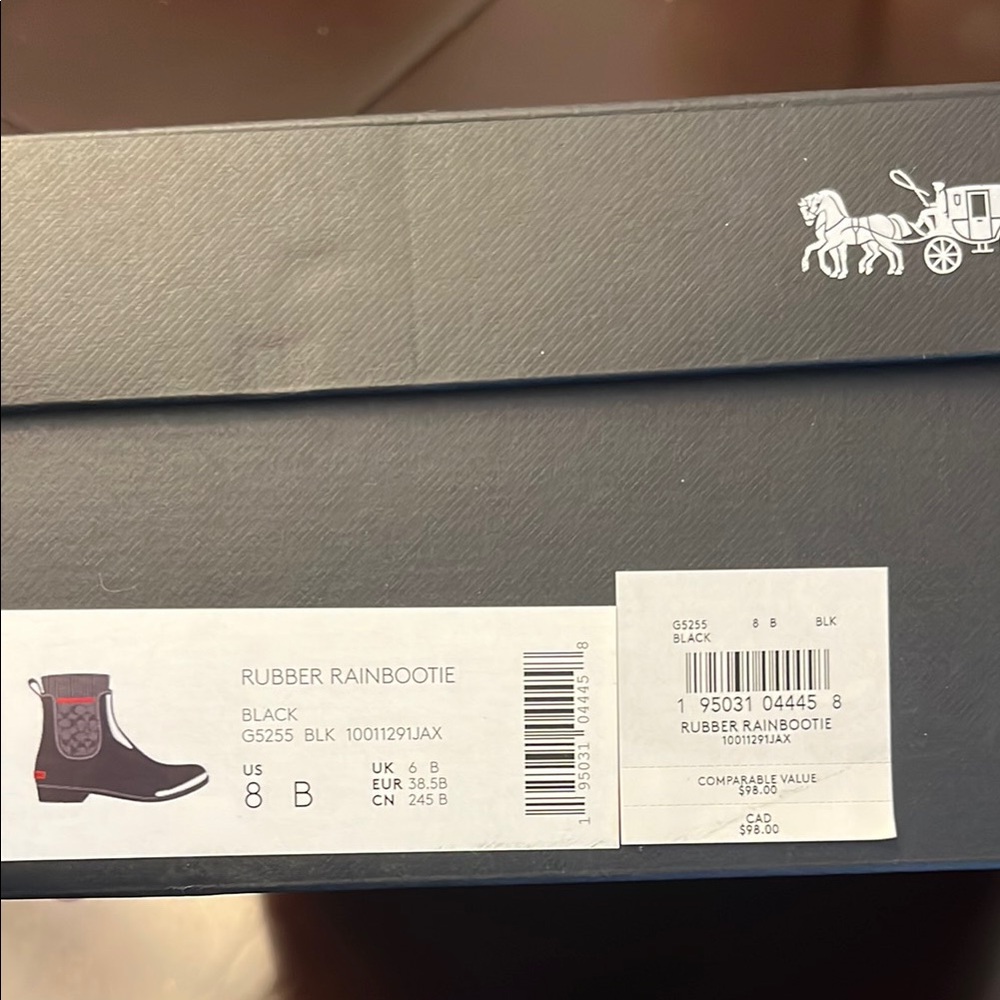 Coach Black and Gray Rain Boots - Picture 10 of 10
